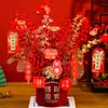 Decoraciones de Año Nuevo, Cubo de Flores de Bendición para Nochevieja, Fruta Roja de la Fortuna, Festival de Primavera, Decoraciones para Celebración de Año Nuevo, Decoraciones para Inauguración de Casa al por Mayor