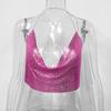 Amazon Sexy Top Popular Transfronterizo Tirante Camisola de Lentejuelas Metálicas para Mujer Dulce y Picante Top de Tirantes Transfronterizo