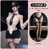 Sin error, este es un conjunto de lencería sexy que presenta un vestido estilo secretaria de encaje y una falda ajustada, diseñado para ser atractivo y seductor.