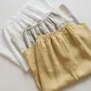 Falda Larga Recta de Lino Puro Simple Estilo Japonés Artística Elegante Versátil Color Sólido Adelgazante con Abertura