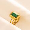 Anillo de acero inoxidable 304, anillo de acero de titanio, geométrico, femenino, masculino, nicho, ligero, de lujo, moda, estilo retro, ajuste abierto de cacao.