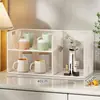 Organizador de portavasos multicapa, estante para tazas de té y mesa de té, estante de almacenamiento para tazas, estante para bocadillos de encimera, caja de almacenamiento
