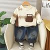 Ropa para Niños Yihao Traje Nuevo de Terciopelo para Niños Otoño e Invierno Sudadera de Terciopelo de Dos Piezas para Niños Ropa para Bebé Niño