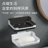 Jabonera con Drenaje, Estante para Jabón de Baño Montado en la Pared sin Taladro, Caja de Almacenamiento para Baño, Estante de Almacenamiento, Estante de Drenaje