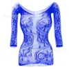 Saia Curta Sexy Nova Estilo Dragão Mais Vendida, Saia Bodycon, Roupa de Tela, Vazada, Sedutora, Manga Longa Sexy W320