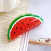 Série de Frutas Estilo Coreano Fresca e Doce Clipe Grande para Rabo de Cavalo Acrílico Fofo Garra de Cabelo Clipe Tubarão