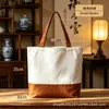 Bolsa de lona patchwork personalizada, bolsa de aseo transfronteriza, bolsa pequeña de lona natural estampada, bolsa cosmética creativa ecológica