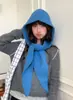 Gorro pasamontañas de lana roja de alta calidad para mujer, sombrero de lana tejido cálido de invierno y bufanda en una sola pieza