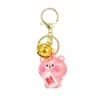 Nuevo llavero de oso rico en gelatina exquisito lindo colgante acrílico galvanizado accesorios de bolsa regalo venta al por mayor