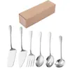 Acero inoxidable transfronterizo vajilla pública banquete pala para pizza cuchara de servicio para comida occidental Tenedor colador hotel auto-servicio piezas públicas juego