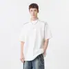 Camiseta de Manga Corta Patchwork Desestructurada para Hombre, Nuevo Modelo Verano 2026, Diseño de Nicho, Marca de Tendencia Estilo Americano, Top Fresco de Media Manga
