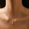 Colgante de moissanita de una palabra en plata de ley 925 con diamante de moissanita de 1 quilate, cadena de clavícula para mujer, suministro transfronterizo.