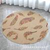Alfombra redonda de lino gruesa para sala de estar, mesa de centro, dormitorio, mesita de noche, silla de ordenador, silla de estudio