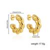 Brincos Torcidos em Aço Inoxidável Banhado a Ouro 18K Europeus e Americanos Transfronteiriços em Forma de C Torcido Brincos Twist Cor Exclusiva da Amazon Joias de Orelha com Preservação de Cor