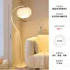 Luminária de Chão Vintage Retrô Francês Creme Sala de Estar Quarto Mesa de Cabeceira Vertical Luminária de Mesa Japonesa Plissada Luminária de Ambiente