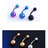 Clavo de ombligo de acero inoxidable para hombre y mujer. Acero inoxidable acero de titanio chapado joyería de perforación punto