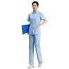 Uniforme de Enfermeira Feminino Verão Manga Curta Azul Gola Boneca Macacão de Enfermeira Uniforme de Trabalho de Enfermeira de Hospital