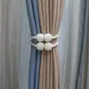 Amarra-cortinas, um Par de Amarrios Magnéticos Decorativos Estilo Europeu para Sala de Estar e Quarto, Cordas Criativas para Amarrar, Presilhas de Cortina, Bolas Penduradas
