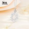 Colar de florete de zircônia de prata esterlina S925 feminino, conjunto de flores de calcedônia branca, clavícula, doce, fresco, leve, joias de prata de luxo