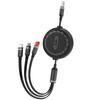 Cable de Datos Retráctil de Silicona Líquida Uno a Tres Cable de Carga para Teléfono Móvil Tres en Uno Carga Rápida Cable de Datos Uno a Tres
