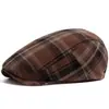Boina de Cuadros Primavera y Verano para Mujer Gorra Frontal Versátil Casual para Hombre Gorra de Pico Protección Solar Sombrero Retro Estilo Fino de Algodón
