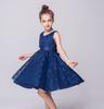 Vestido infantil europeu e americano, vestido grande infantil sem mangas, vestido de princesa Pengpeng com renda, vestido de noiva para meninas, vestido infantil com flores
