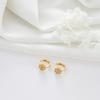 Pendientes de Cobre Fundido 14K Zhongxing de Textura Lisa con Circonita para Mujer, Pendientes Cuadrados de Alta Gama y Alta Calidad con un Toque de Lujo