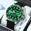 Relógio Masculino Green Submariner com Fecho Borboleta Dupla Face, Tourbillon Vazado, Calendário Luminoso, Quartzo à Prova d'Água, Dropshipping Disponível