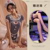 Traje de Sirvienta Sexy, Tentación, Pasión, Uniforme de Encaje de Una Pieza, Tentación, Pijama de Deseo Puro, Ropa Interior Sexy Caliente sin Entrepierna