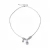 Collar Colgante Cuadrado de Circonita Vintage para Mujer, Cadena Clavicular de Lujo Ligero de Alta Gama, Accesorio de Nicho Moderno y Versátil