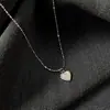 Collar de Corazón de Plata de Ley para Mujer, Cadena para Clavícula de Diseño de Nicho de Lujo Ligero, Accesorio de Cadena para el Cuello Modelo Nuevo 2025