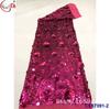 Vestido de Sirena Lentejuelas Completamente Apiladas Encaje Bordado con Flores Tela de Encaje con Lentejuelas Nupciales Tela de Encaje