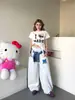 Pantalones de Pierna Ancha Holgados de Hip-Hop Jazz con Dobladillo Curvo, Falda de Patchwork a Cuadros y Pantalones Deportivos de Diseño Estructurado para Mujer