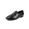 Mocasines de Piel de Vacuno con Patrón de Cocodrilo y Moneda Dorada Versátiles y a la Moda 2025 Otoño Zapatos Bajos de Cuero Pequeños Punta Redonda Cuero Genuino Zapatos de Mujer