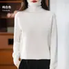 Suéter de gola alta feminino simples pulôver camada base malha solto casual moderno peça íntima camada base malha top