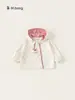 Roupa Infantil Bangxuan Vento de Outono à Prova D'água para Exterior Cardigã de Menina Moletom de Bolinhas Top Infantil Jaqueta com Capuz para Meninas