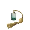 Estilo Lujo Ligero 50ml Rayas Verticales Cilíndrica Bolsa de Aire Botella Spray de Perfume Vidrio Verde Degradado Botella de Perfume Vacía Etiqueta Logotipo