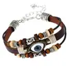 Pulsera de Cuero con Abalorios Hecha a Mano, Simple y Creativa, Fabricante Transfronterizo, Suministro Estable, Entrega Rápida, Unisex