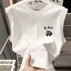 Verano 2026 Nuevas Llegadas Estilo Hong Kong Juvenil Moderno Chaleco sin Mangas Popular Versátil Camiseta Top para Hombro Camiseta Base de Dibujos Animados