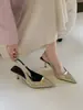 ¡Heredero de una familia adinerada! Sandalias de tacón alto de punta afilada y diseño lujoso para mujer, con talón abierto y punta semi-cerrada