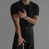 Camiseta Waffle Ajustada Estilo Maduro Myq para Hombre, Transpirable de Verano, Cuello Redondo, Manga Corta, Estilo Coreano, Aspecto de Ropa de Trabajo