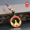 Collar de Oro Imitación Shunxin Colgante para Hombre y Mujer Hebilla de Seguridad Colgante Bañado en Oro Anillo Mano de Buda Estilo Antiguo Llavero para Pareja