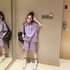 Conjunto de Verão para Meninas 2026 Novo Estiloso Roupas Casuais Infantis Estilo Coreano Menina Grande Manga Curta Shorts Conjunto de Duas Peças