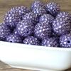 Bolas de taladro de resina de 10-22 mm con base enchapada en violeta claro, cuentas gruesas, cuentas grandes de diamante para bricolaje