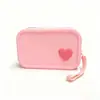 Bolsa de maquillaje de silicona, bolsa impermeable portátil para almacenamiento de cuidado de la piel, neceser de viaje para lápiz labial, brochas de maquillaje, tarjeta de identificación y monedero