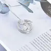 Moda Europea y Americana Transfronteriza Estilo Ins Línea Normcore Anillo Abierto Cruzado Anillo de Pareja Brillante de Alta Gama Joyería