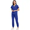 Bata de médico bordada personalizada, ropa de lavado a mano con spandex y logo personalizado, uniformes quirúrgicos para quirófano, producción en lotes pequeños por pedido urgente