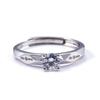 Anel de Casal Estilo Moda Coreana Boca Solta Banhado a Ouro Branco para Homens e Mulheres Casamento Zircônia de Luxo Leve Anel de Letra Dia dos Namorados