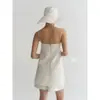 Chapéu de Sol Bie Estilo Resort à Beira-Mar com Aba Larga e Tira, Chapéu de Pescador para Uso Externo para Mulheres, Chapéu de Proteção Solar de Verão