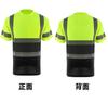 Camiseta Colete de Manga Curta Redonda de Verão com Roupas Refletivas Poliéster Absorvente de Umidade Malha Respirável Destaque de Área Refletiva